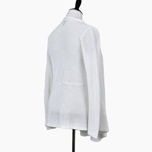 Eileen Fisher Size XS Open Waterfall Linen Cardigan Oversize White - Picture 7 of 11